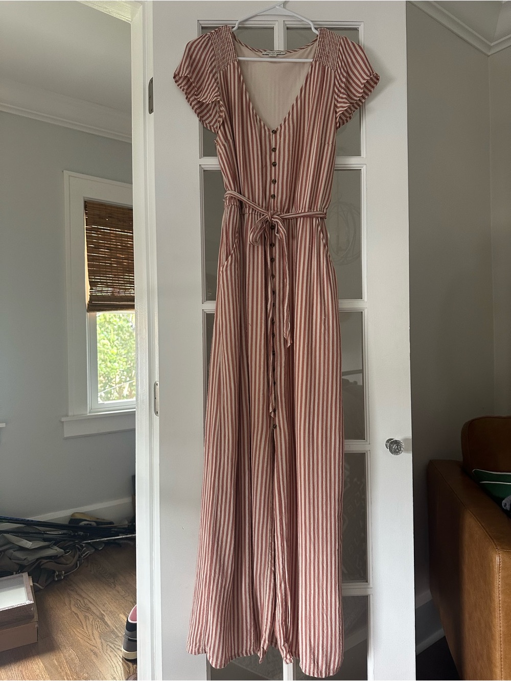 American Eagle Rust and Cream Striped Dress